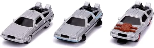 Jada Toys 253251002 Back to The Future 3er Set Nano Sammelautos, Time Machine 1-3, 4 cm, ab 3 Jahren