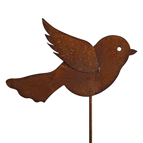 Manufaktur Lichtbogen Gartenstecker Rost Vogel 113 cm