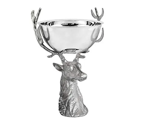 EDZARD Schale Richard (Ø 32 cm, H 45 cm) in Silber-Optik in silber von Edzard