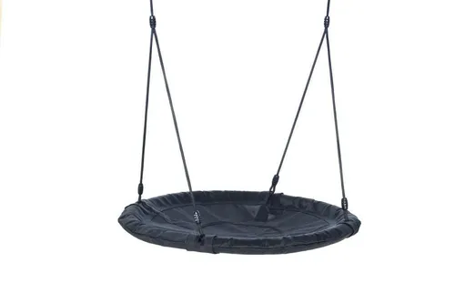 DICE Nestschaukel 100 cm - Ideal für BERG PlayBase - Outdoor-Spielzeug für stundenlangen Schaukelspaß! Die große, runde Nestschaukel mit stabilem Metallrahmen bietet Platz für mehrere Kinder und trägt bis zu 150 kg. Wetterfestes Material und verstellbare Seile sorgen für Sicherheit und Komfort.