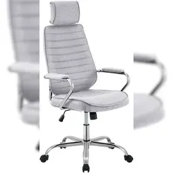 CLP Bürostuhl Rako - Höhenverstellbarer Schreibtischstuhl in Hellgrau - Ergonomischer Bürostuhl mit Wippfunktion und gepolsterten Armlehnen für optimalen Sitzkomfort. Ideal für Büro und Homeoffice, bis 120 kg belastbar.