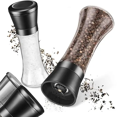 LINFELDT Salz und Pfeffermühle verstellbares Keramikmahlwerk Edelstahl Spülmaschinengeeignet