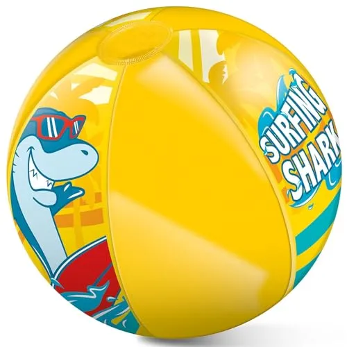 Mondo Toys - SURFING SHARK Beach Ball - Strandball, aufblasbar 50 cm, verziert in den Farben - 16921