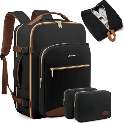 LOVEVOOK Handgepäck Rucksack 40L Damen für Reisen - Vielseitiger 40L Rucksack mit separatem Laptopfach für 17'' Laptops. Wasserdicht und robust, ideal für Reisen und den Alltag. Praktisches Kofferdesign für einfaches Packen und 3 Packwürfel zur optimalen Organisation.