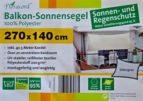 Peddy Shield Balkon-Sonnensegel von Floracord
