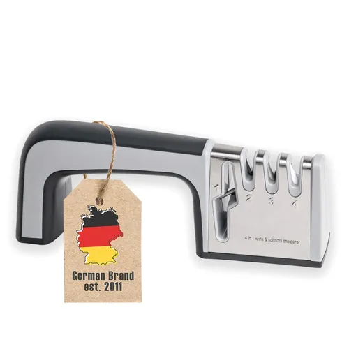 Messerschärfer 4-in-1 Messerschleifer aus Edelstahl Messer schärfern Sharpener