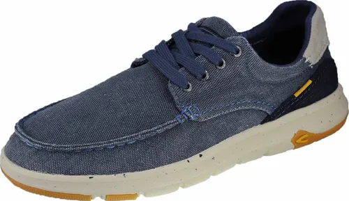camel active Herren Canvas Schnürschuhe Blau - Herren-Sneaker aus robustem Canvas mit Spaltlederbesatz und komfortabler, recycelter EVA-Sohle für optimalen Tragekomfort und Nachhaltigkeit.