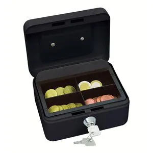 Wedo Geldkassette 145121X, Größe 1, mit Zylinderschloss, 15,2 x 8 x 11,5 cm, schwarz