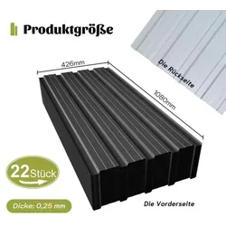 22x Trapezblech Profilblech 10m² Wellenprofil Dachblech Schwarz