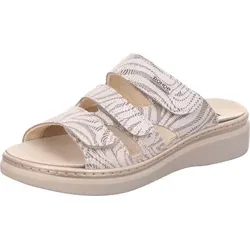 Rohde Damen Pantolette Abano 5221 aus Veloursleder, Größe 41, Beige - Bequeme Pantolette mit drei verstellbaren Klettverschlüssen und Wechselfußbett für individuellen Komfort, ideal für den Sommer!