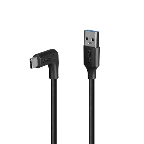 LINDY 32013 1m USB 3.2 Typ A an C Kabel, 90° gewinkelt, 10GBit/s