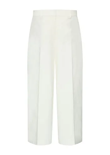 s.Oliver BLACK LABEL Stoffhose - Elegante Cremefarbe - Stoffhose aus 54% Lyocell und 46% Baumwolle, ideal für stilvolle Anlässe. Größe 38 mit angenehmem Polyesterfutter für optimalen Tragekomfort.