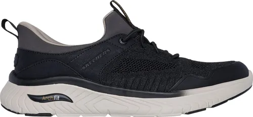 Skechers Arch Fit Crosser Emeric Slip-On Schwarz BLK EU 48,5 - Sneaker mit bequemem Arch Fit Air-Cooled Memory Foam Fußbett für optimalen Tragekomfort – ideal für jeden Anlass!