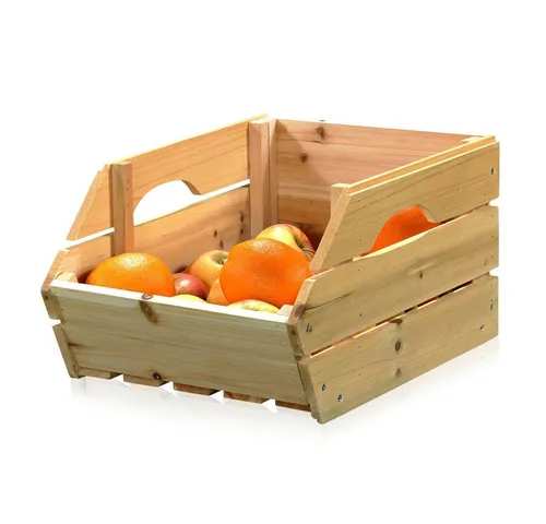 Melko Holzkiste Stapelkiste 3er Set – Elegante Obstkiste mit Griffen - Kisten für stilvolle Aufbewahrung: Das 3er Set aus Massivholz ist langlebig, stapelbar und ideal für Obst oder Vorräte. Perfekt für rustikale Einrichtungsstile.
