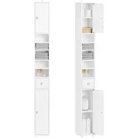 SoBuy Hochschrank BZR167 - Hochschrank mit 5 Fächern und 1 Schublade, ideal für Badezimmer. Hohe Qualität zu attraktiven Preisen, einfache Selbstmontage.