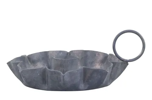 Chic Antique Kerzenhalter Kerzenhalter Kerzenleuchter Kammerleuchter Metall Grau Chic Antique