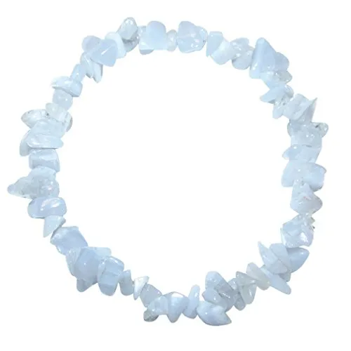 Chalcedon Armband, Splitter Armband echtes Edelsteinarmband Splitterarmband elastisch aufgezogen.(3382)