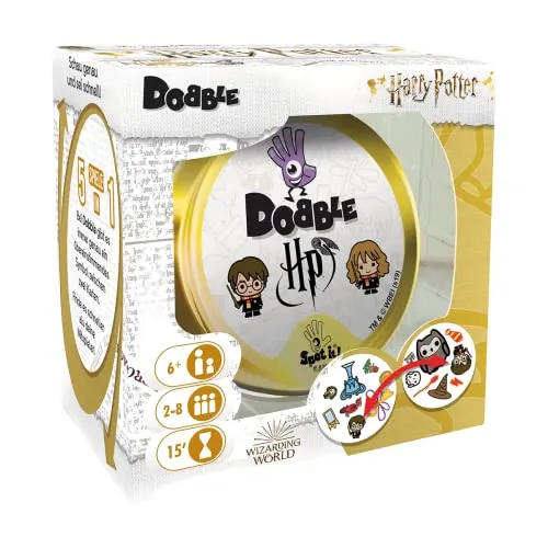 Harry Potter Dobble – Reaktionsspiel für Fans der Zauberwelt - Eigenständiges Partyspiel für 2-8 Spieler, ideal für Familien und Harry Potter-Fans. Schnelle Reaktionen und Spaß garantiert – perfekt für spannende Spielabende!