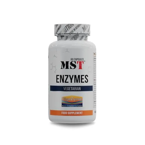 MST® Nutrition Multi-Enzym-Komplex mit DigeZyme® – Hochdosierte Verdauungsenzyme Amylase, Protease, ß-D-Galactosidase, Lipase, Cellulase, Bromelain & Papain – 60 Kapseln – Made in Germany