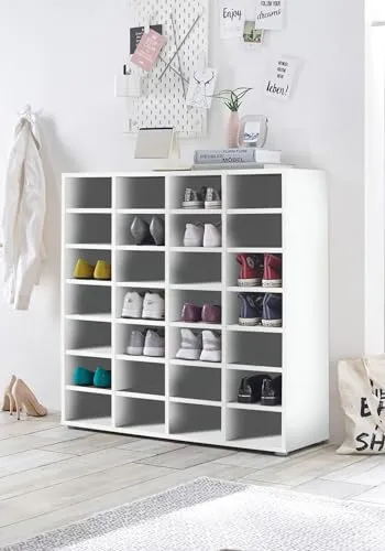 möbelando Schuhregal >Boots< in Weiß matt von Möbelando