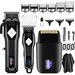 Haarschneidemaschine - Profi Haarschneider Kit (Schwarz) mit USB-Ladung - Multifunktionale Haarschneidemaschine für präzises Trimmen und Styling. Mit abnehmbaren, waschbaren Schneidkopf und langlebigem Akku für kabellosen Einsatz. Ideal für kreative Haarschnitte und Bartpflege.