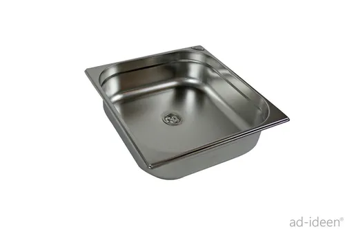 Edelstahl Camping Spüle 354x325 mm mit Ablauf für Reisemobile
