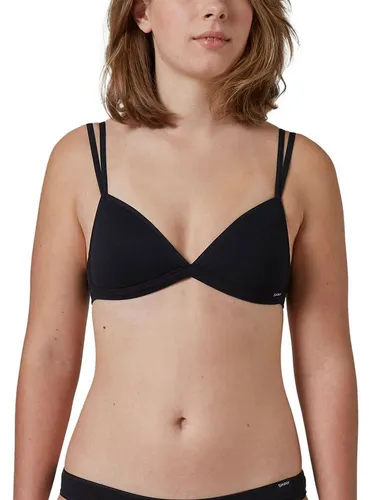 Skiny Damen Triangel Gepaddet Cotton Essentials BH, Schwarz, 85B EU - Klassischer Triangel-BH ohne Bügel aus hochelastischer Baumwolle, ideal für Komfort und ein schönes Dekolleté mit verstellbaren Trägern.