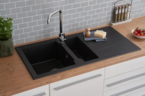 respekta Granitverbundspüle Alinéo 100 x 50 cm - Sanitäranlagen & Zubehör, hochwertige Granitverbundmaterialien für langanhaltende Robustheit und stilvolles Design in Ihrer Küche.