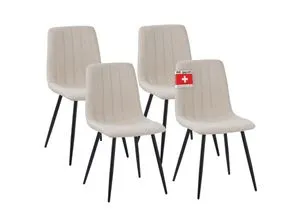Albatros International Esszimmerstuhl GARDA 4er Set beige - Stühle im modernen Retro-Look, ideal für stilvolle Esszimmer. Robuster und pflegeleichter Stoffbezug sorgt für langanhaltende Eleganz und Komfort.