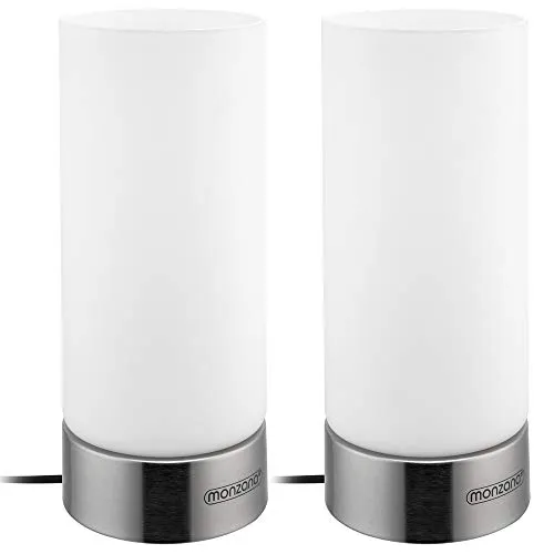 monzana Nachttischlampe 2er Set Lumo in grau von Deuba