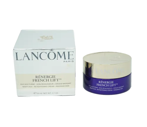 Lancome Renergie French Lift Night Duo Massage Disk 50 ml - Luxuriöse Nachtcreme für die Hautpflege, fördert ein frisches Hautbild und sorgt für ein angenehmes Massageerlebnis. Ideal für eine verwöhnende Abendroutine.
