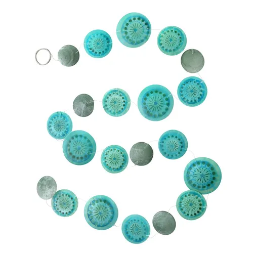 Boltze Girlande 180cm Lang aus Capiz-Muschel Ø7,5cm Kräftige Farben zum Hängen