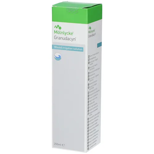 Granudacyn Wundspüllösung - Arzneimittel zur schonenden Wundreinigung, unterstützt die Heilung und ist ideal für die Pflege von Verletzungen.