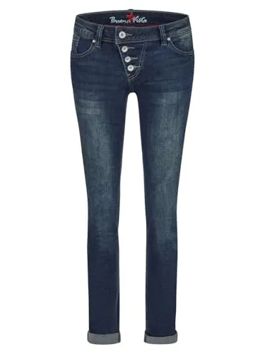 Buena Vista Jeans Malibu Stretch in Blau, Größe M - Damen-Jeanshosen mit Stretchanteil für optimale Passform und maximalen Tragekomfort, ideal für jeden Anlass.