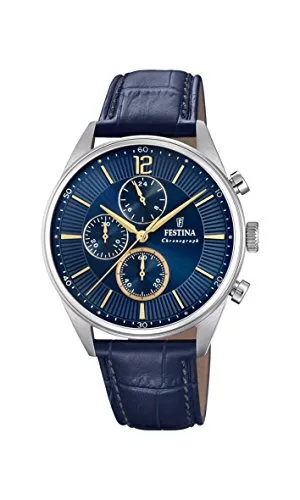 Festina HerrenArmbanduhr Chronograph Quarz Leder F20286/3