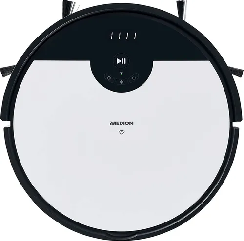 MEDION Saugroboter S20 SW - Saug- und Wischroboter mit Zyklon-Technologie, Alexa App Steuerung und regulierbarer Wasserabgabe für Allergiker geeignet