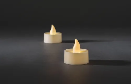 Konstsmide - LED Teelicht 2er Set, groß, 2 warm weiße Dioden, batteriebetrieben, Innen, 2 x CR2032 3V (inkl.); 1980-100