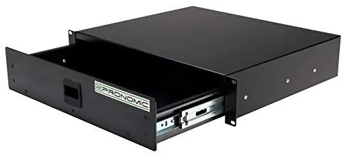 Pronomic RD-102 Rackschublade 2 HE - Schublade für 19 Zoll Rack mit leichtgängigem 2/3-Auszug, ideal für Ordnung im Serverraum. Hergestellt aus robustem Stahlblech in elegantem Schwarz.