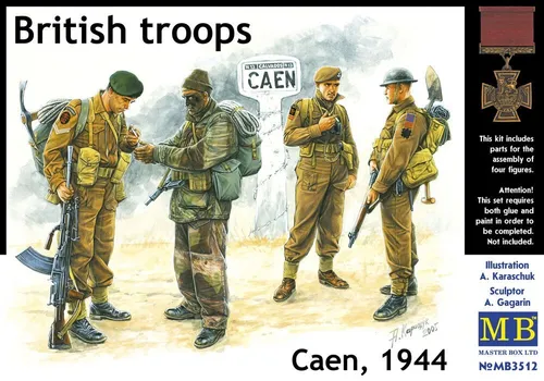 Master Box 3512 Britische Truppen, Caen 1944 in 1:35 Figuren Bausatz Neu