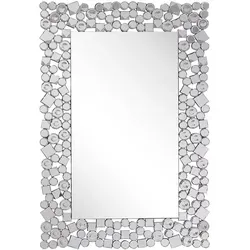 Beliani Moderner Wandspiegel Mernel, 60x90 cm - Dekorativer Wandspiegel mit elegantem silbernem Rahmen aus glänzendem Acrylglas, ideal für jeden Raum. Fertig montiert, einfach aufzuhängen – vertikal oder horizontal.