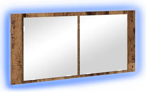 vidaXL LED Spiegelschrank Altholz 100 x 12 x 45 cm
