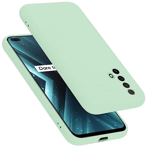 Cadorabo Hülle kompatibel mit Realme X3 / X3 SuperZoom / X50 5G Hülle Silikon Handyhülle für X3 / X3 SuperZoom / X50 5G Case aus flüssigem Silikon- Kratzfeste dünne TPU Schutzhülle - Liquid HELL GRÜN