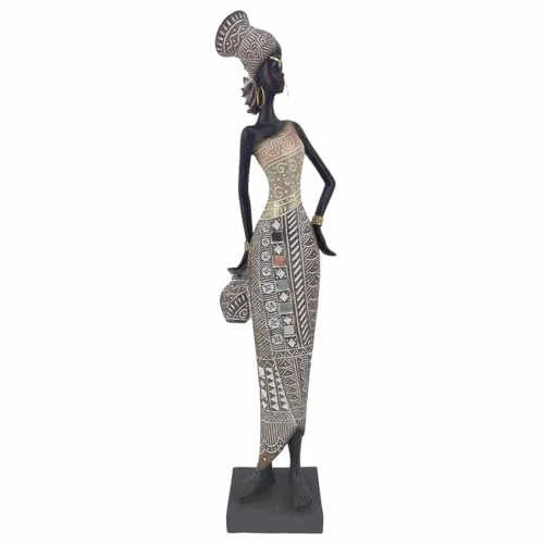 Große afrikanische Figur stehend und Glas, Kollektion Kentan, Höhe 40 cm