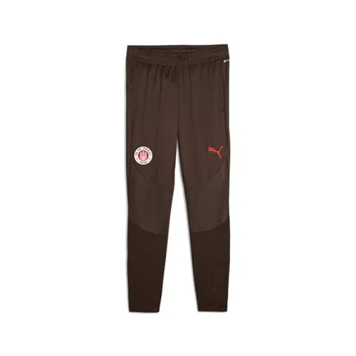 PUMA FC St. Pauli Trainingshose Herren in Dark Chocolate-Puma Red, Größe XL