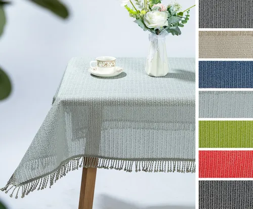 Beautex Tischdecke Moa Weichschaum Tischdecke mit Fransen Garten, Balkon, Terrasse (1-tlg)