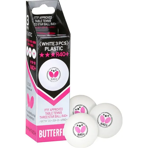 Butterfly Tischtennisbälle Tischtennis TT Plastikbälle R40+ weiß 3er Set Bälle