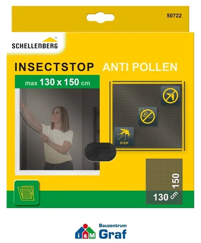 SCHELLENBERG Anti-Pollen Fliegengitter-Set, anthrazit, 130 x 150 cm /#83000418