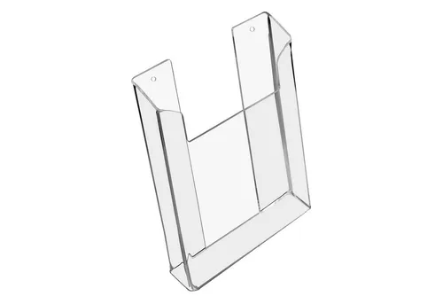 HMF Zeitungsständer Wand Prospekthalter aus Acryl, DIN A5 Hochformat (5 St), Flyerhalter 16,5 x 21 x 3,5 cm, Transparent