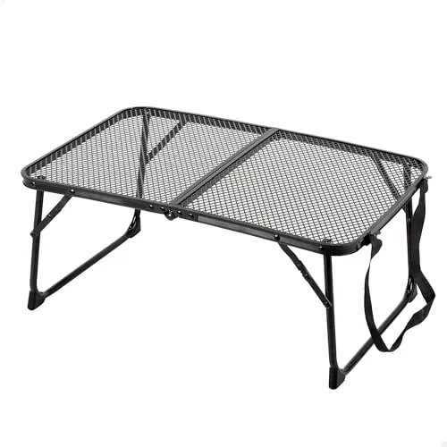 AKTIVE Ultraleichter, niedriger Klapptisch, 60 x 40 x 25 cm, Kippschutz, hochtemperaturbeständig, trägt 20 kg, Tragegriff, Sicherheitsschloss, Klapptische, Camping (63084)