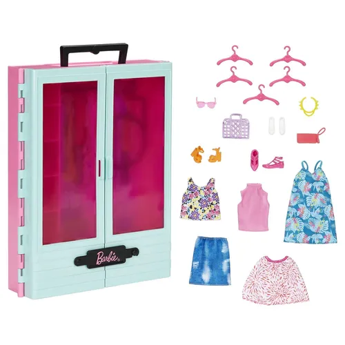 Barbie Kleiderschrank mit Kleidung und Accessoires